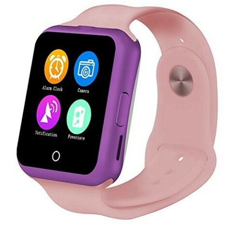 Ceas Smartwatch cu Telefon iUni V88, 1.22 inch, BT, 64MB RAM, 128MB ROM, Roz